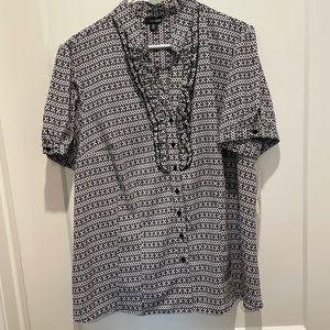 New black, white and grey blouse